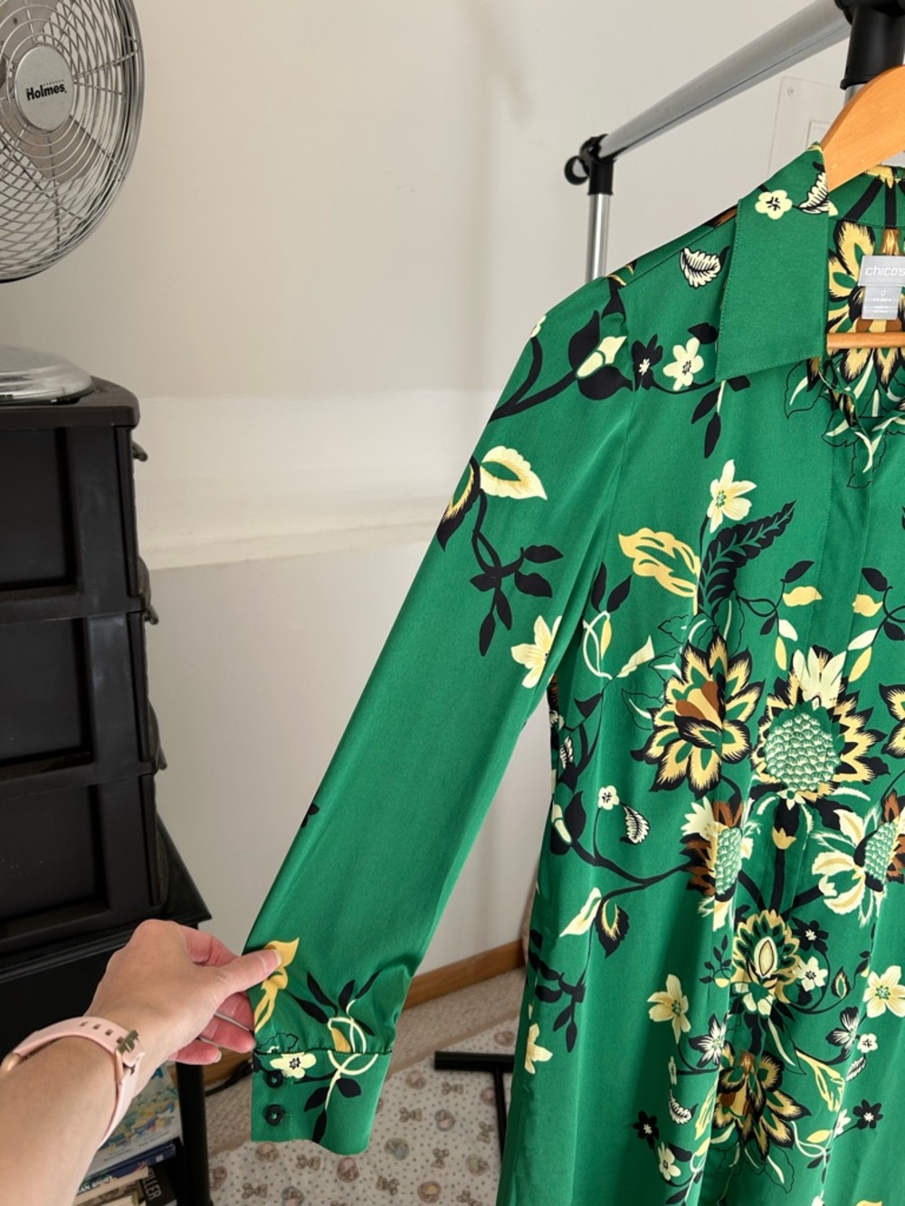 Chico’s Floral Maxi Shirt Dress NWT - Picture 4 of 11